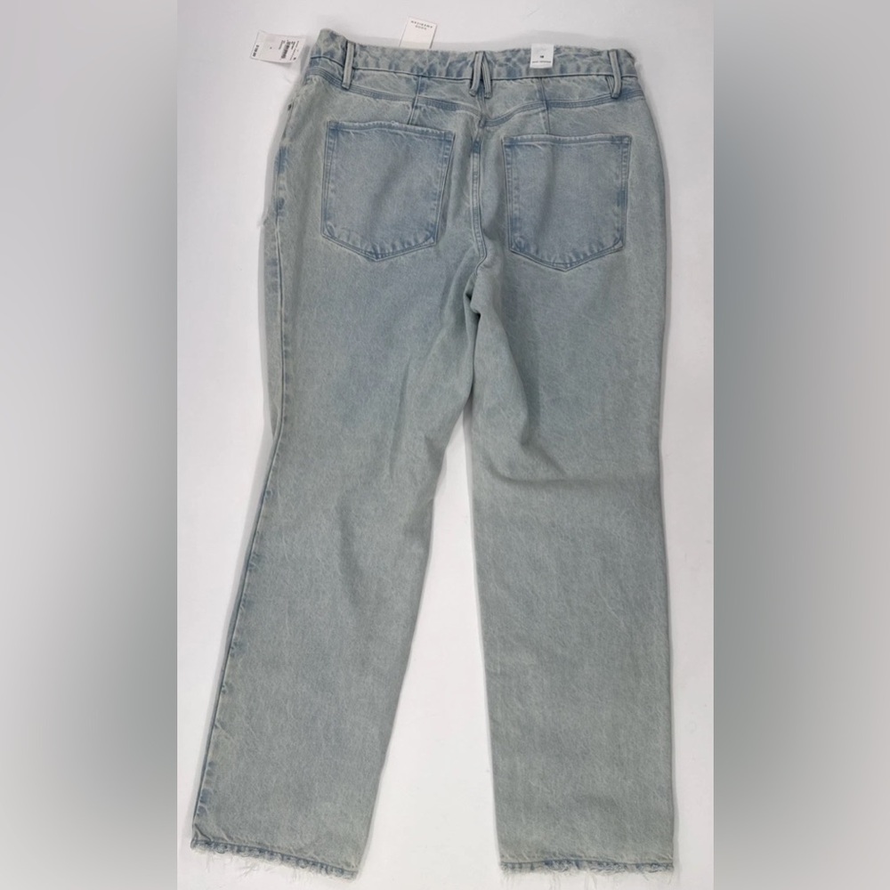 Good American Womens Acid Washed Jeans Size 15 Distressed Relaxed Soft 38x33 NEW - Picture 2 of 13